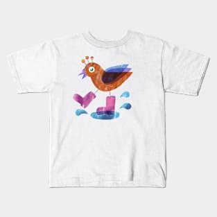 Bird in Boots Kids T-Shirt